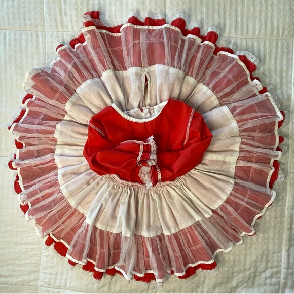 Kids Avenue Full Circle Pageant Party Dress Tiered Ruffle Lace VTG USA Size 2 - Picture 11 of 16